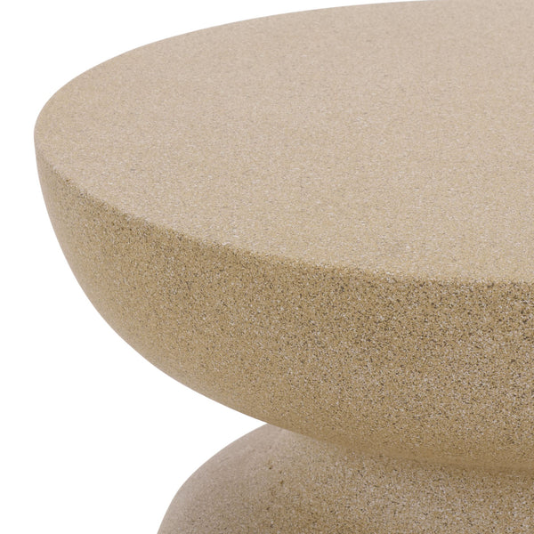 Tina Sculptural Mushroom Accent Table — Polystone Side Table With Matte Finish For Small Spaces (17.7")