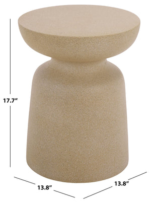 Tina Sculptural Mushroom Accent Table — Polystone Side Table With Matte Finish For Small Spaces (17.7")