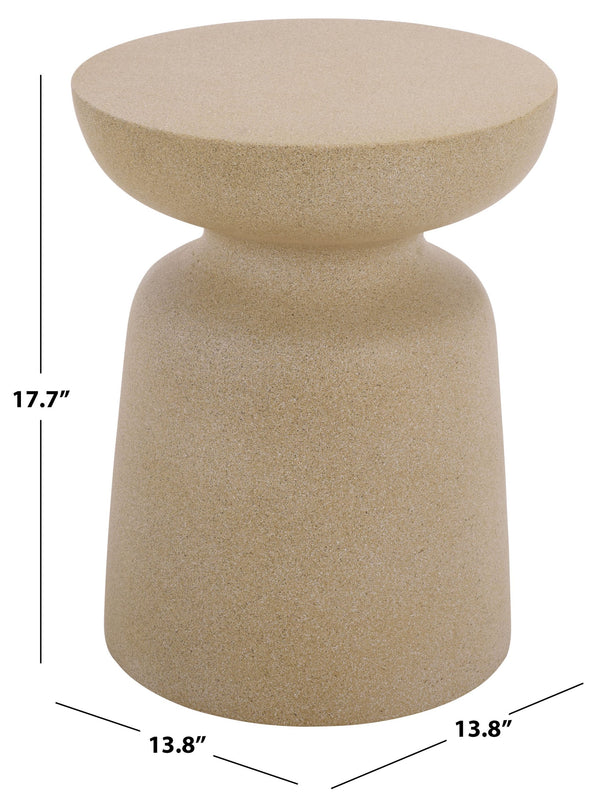 Tina Sculptural Mushroom Accent Table — Polystone Side Table With Matte Finish For Small Spaces (17.7")