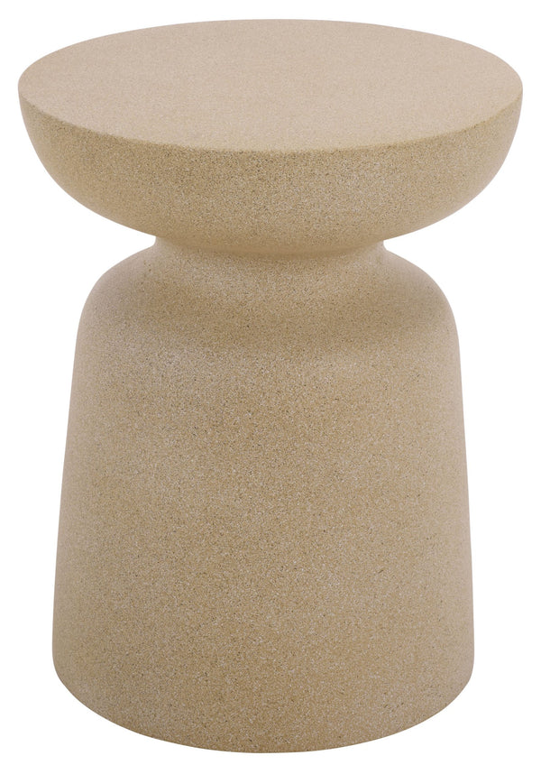 Tina Sculptural Mushroom Accent Table — Polystone Side Table With Matte Finish For Small Spaces (17.7")