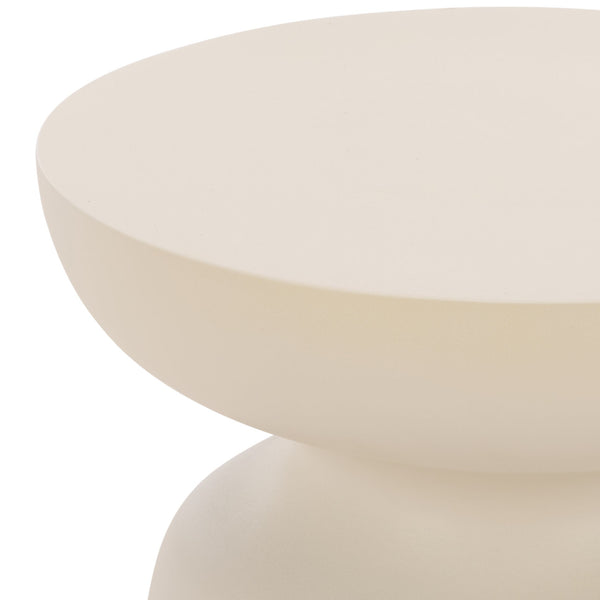 Tina Sculptural Mushroom Accent Table — Polystone Side Table With Matte Finish For Small Spaces (17.7")