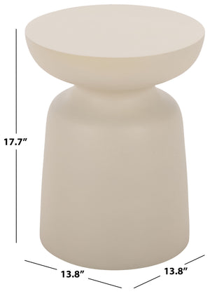 Tina Sculptural Mushroom Accent Table — Polystone Side Table With Matte Finish For Small Spaces (17.7")