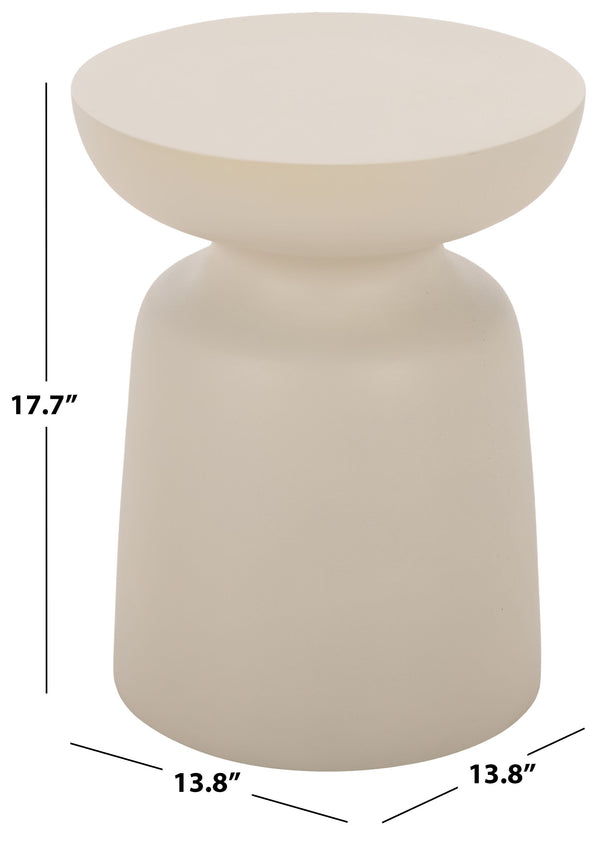 Tina Sculptural Mushroom Accent Table — Polystone Side Table With Matte Finish For Small Spaces (17.7")