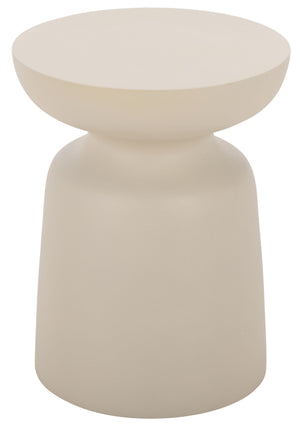 Tina Sculptural Mushroom Accent Table — Polystone Side Table With Matte Finish For Small Spaces (17.7")