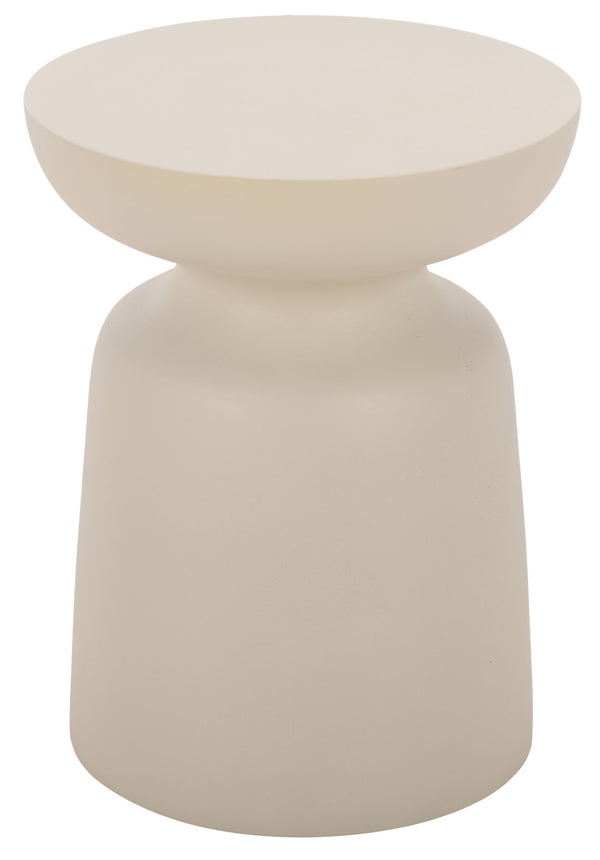Tina Sculptural Mushroom Accent Table — Polystone Side Table With Matte Finish For Small Spaces (17.7")
