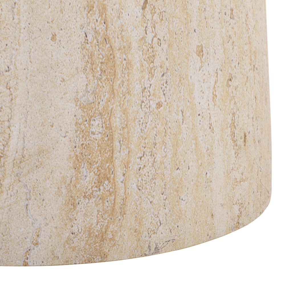 Tina Mushroom Accent Table In Natural Stone Look Polystone — Sculptural Compact Side Table For Small Spaces