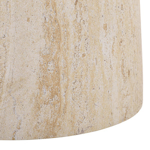 Tina Mushroom Accent Table In Natural Stone Look Polystone — Sculptural Compact Side Table For Small Spaces