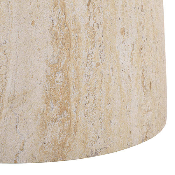 Tina Mushroom Accent Table In Natural Stone Look Polystone — Sculptural Compact Side Table For Small Spaces