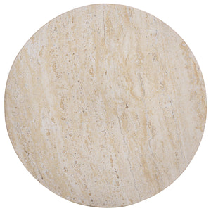 Tina Mushroom Accent Table In Natural Stone Look Polystone — Sculptural Compact Side Table For Small Spaces