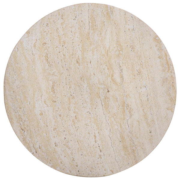 Tina Mushroom Accent Table In Natural Stone Look Polystone — Sculptural Compact Side Table For Small Spaces