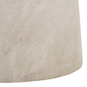 Tina Mushroom Accent Table In Natural Stone Look Polystone — Sculptural Compact Side Table For Small Spaces
