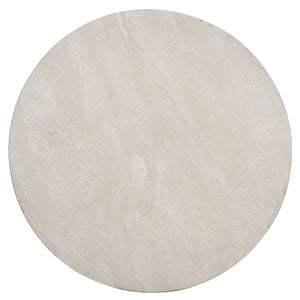 Tina Mushroom Accent Table In Natural Stone Look Polystone — Sculptural Compact Side Table For Small Spaces
