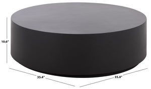 Tina Polystone Round Coffee Table With Matte Finish, Low-Profile Sculptural Design For Living Rooms