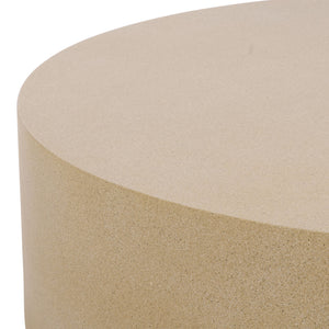 Tina Polystone Round Coffee Table With Matte Finish, Low-Profile Sculptural Design For Living Rooms