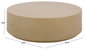 Tina Polystone Round Coffee Table With Matte Finish, Low-Profile Sculptural Design For Living Rooms