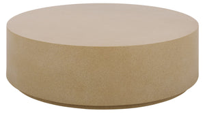 Tina Polystone Round Coffee Table With Matte Finish, Low-Profile Sculptural Design For Living Rooms