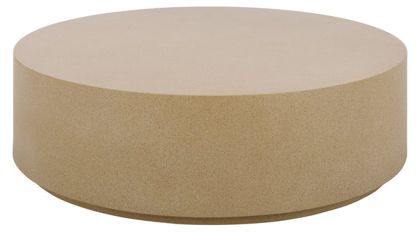 Tina Polystone Round Coffee Table With Matte Finish, Low-Profile Sculptural Design For Living Rooms