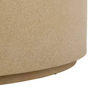 Tina Polystone Round Coffee Table With Matte Finish, Low-Profile Sculptural Design For Living Rooms