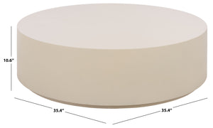Tina Polystone Round Coffee Table With Matte Finish, Low-Profile Sculptural Design For Living Rooms