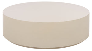 Tina Polystone Round Coffee Table With Matte Finish, Low-Profile Sculptural Design For Living Rooms