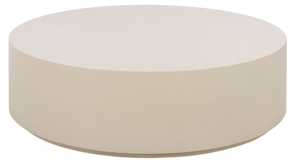 Tina Polystone Round Coffee Table With Matte Finish, Low-Profile Sculptural Design For Living Rooms