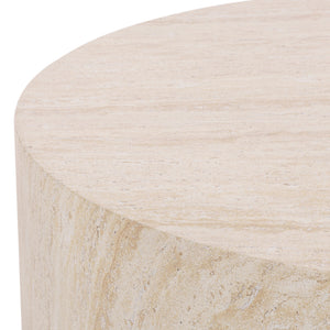 Tina Round Coffee Table — Minimalist Polystone Stone-Look Surface, Compact Durable Centerpiece For Living Rooms