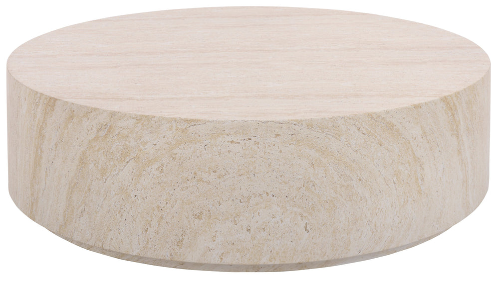 Tina Round Coffee Table — Minimalist Polystone Stone-Look Surface, Compact Durable Centerpiece For Living Rooms