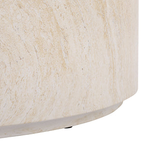 Tina Round Coffee Table — Minimalist Polystone Stone-Look Surface, Compact Durable Centerpiece For Living Rooms