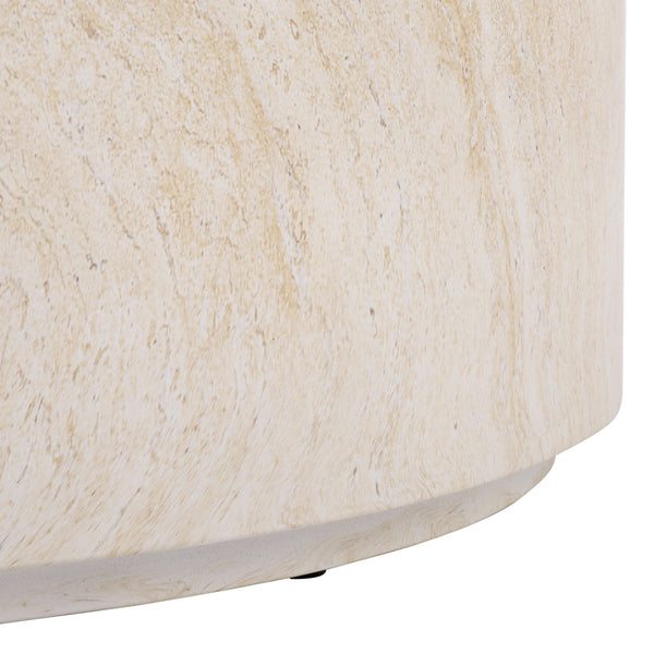 Tina Round Coffee Table — Minimalist Polystone Stone-Look Surface, Compact Durable Centerpiece For Living Rooms