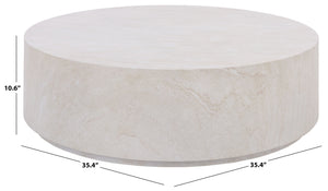 Tina Round Coffee Table — Minimalist Polystone Stone-Look Surface, Compact Durable Centerpiece For Living Rooms