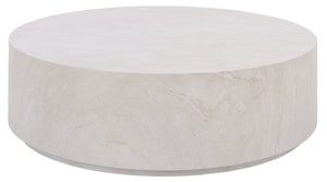 Tina Round Coffee Table — Minimalist Polystone Stone-Look Surface, Compact Durable Centerpiece For Living Rooms