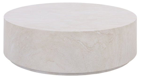 Tina Round Coffee Table — Minimalist Polystone Stone-Look Surface, Compact Durable Centerpiece For Living Rooms