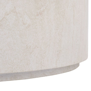 Tina Round Coffee Table — Minimalist Polystone Stone-Look Surface, Compact Durable Centerpiece For Living Rooms