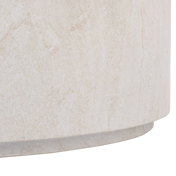 Tina Round Coffee Table — Minimalist Polystone Stone-Look Surface, Compact Durable Centerpiece For Living Rooms