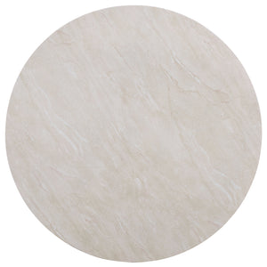 Tina Round Coffee Table — Minimalist Polystone Stone-Look Surface, Compact Durable Centerpiece For Living Rooms