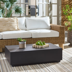 Tina Polystone Rectangle Coffee Table With Low-Profile Modern Silhouette And Durable Smooth Finish