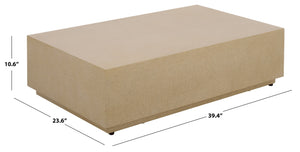 Tina Polystone Rectangle Coffee Table With Low-Profile Modern Silhouette And Durable Smooth Finish