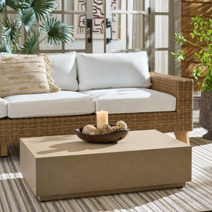 Tina Polystone Rectangle Coffee Table With Low-Profile Modern Silhouette And Durable Smooth Finish
