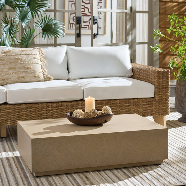 Tina Polystone Rectangle Coffee Table With Low-Profile Modern Silhouette And Durable Smooth Finish