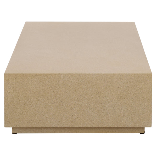 Tina Polystone Rectangle Coffee Table With Low-Profile Modern Silhouette And Durable Smooth Finish