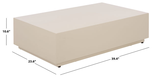 Tina Polystone Rectangle Coffee Table With Low-Profile Modern Silhouette And Durable Smooth Finish