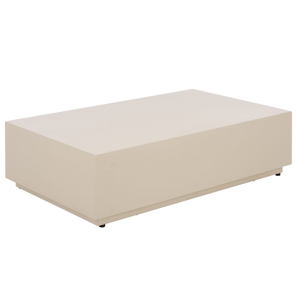 Tina Polystone Rectangle Coffee Table With Low-Profile Modern Silhouette And Durable Smooth Finish