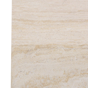 Tina Rectangle Coffee Table With Polystone Stone-Look Finish, Sleek Low Profile For Modern Homes