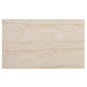 Tina Rectangle Coffee Table With Polystone Stone-Look Finish, Sleek Low Profile For Modern Homes