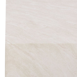 Tina Rectangle Coffee Table With Polystone Stone-Look Finish, Sleek Low Profile For Modern Homes