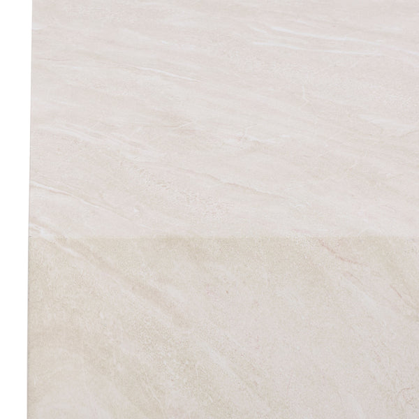 Tina Rectangle Coffee Table With Polystone Stone-Look Finish, Sleek Low Profile For Modern Homes