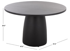 Safavieh Tina Round Dining Table Matte Finish Minimalist Style Seats Four Open Plan Spaces Black PAT6216A-2BX