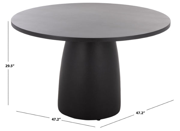 Safavieh Tina Round Dining Table Matte Finish Minimalist Style Seats Four Open Plan Spaces Black PAT6216A-2BX