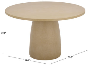 Safavieh Tina Round Dining Table Matte Finish Minimalist Style Seats Four Open Plan Spaces Beige PAT6216B-2BX