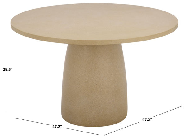 Safavieh Tina Round Dining Table Matte Finish Minimalist Style Seats Four Open Plan Spaces Beige PAT6216B-2BX